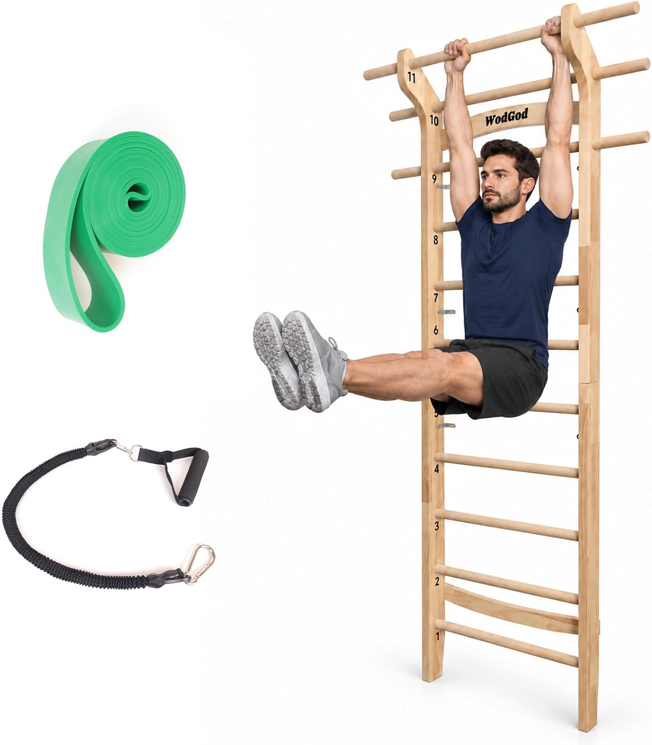 Wood Swedish Ladder Stall Bar  - Pull Up Bar review and price