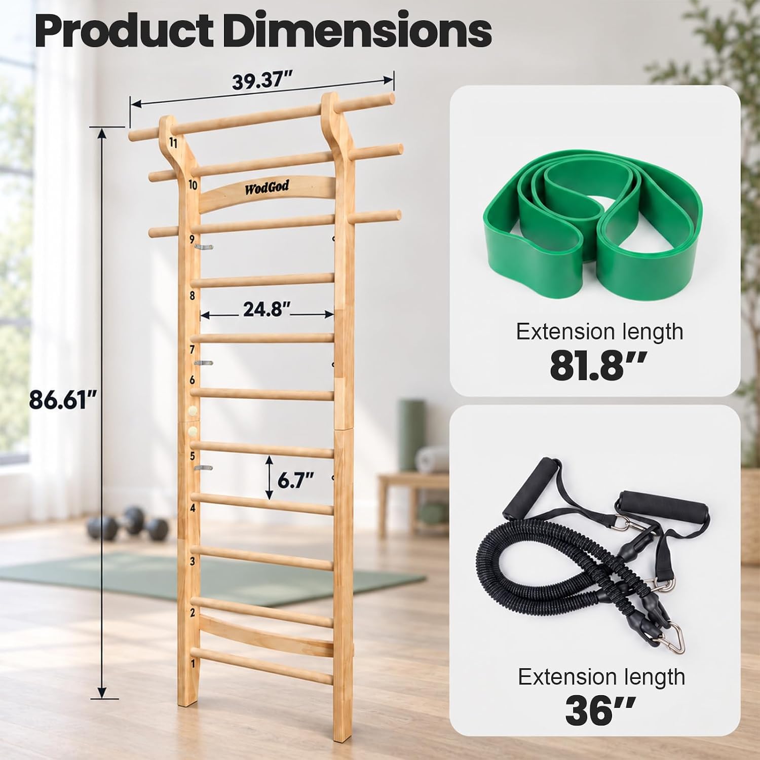 Wood Swedish Ladder Stall Bar  - Pull Up Bar review and price